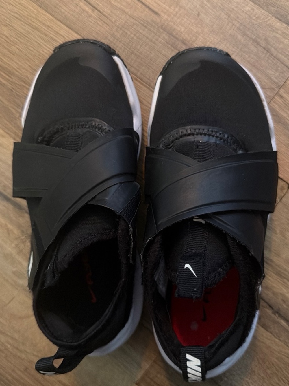 Nike Black Slip-On Athletic Tennis Shoe And CrossOver Velcro strap